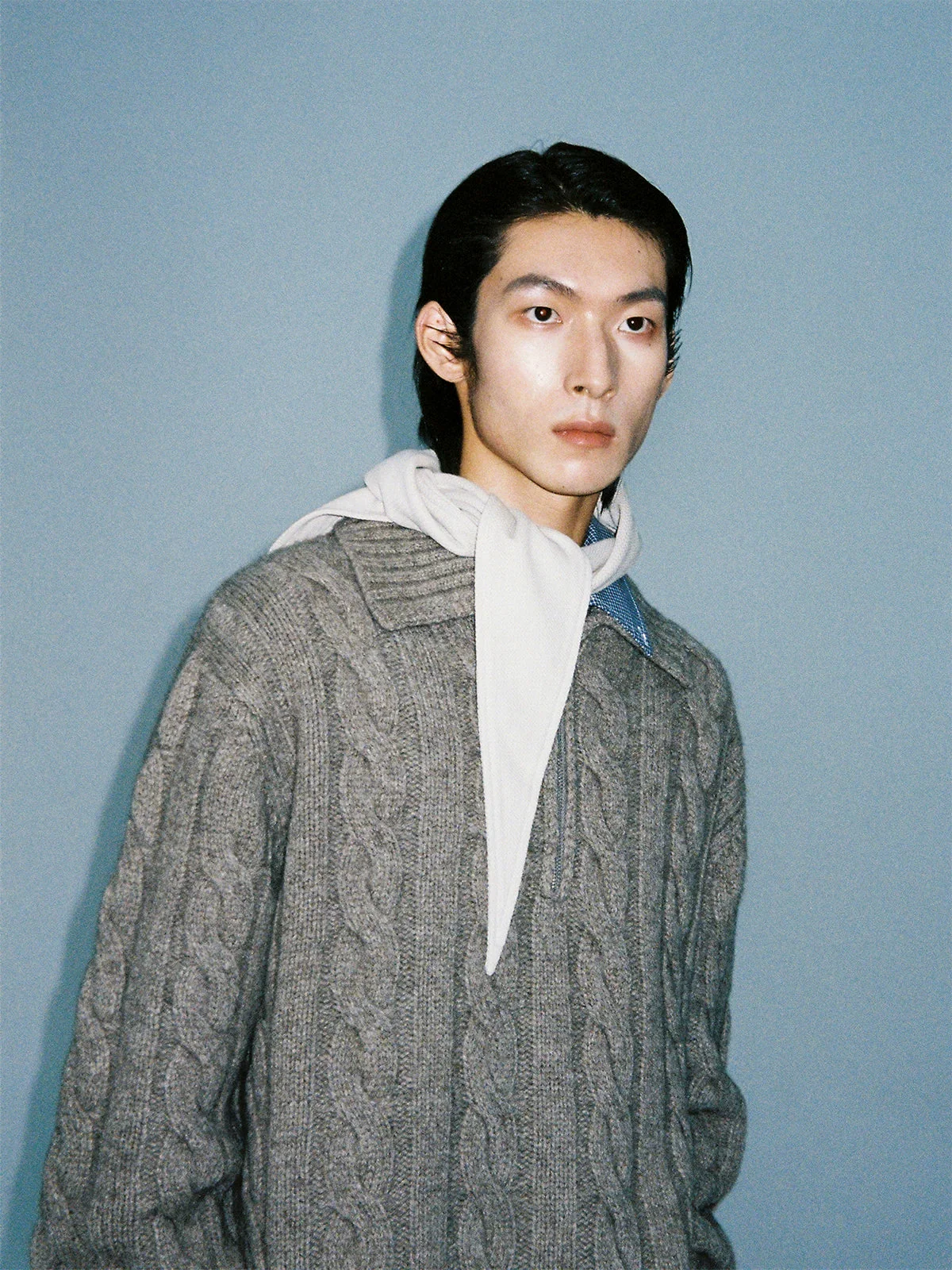 Yak Wool Blend Cable Half-Zip Sweater - Image 2