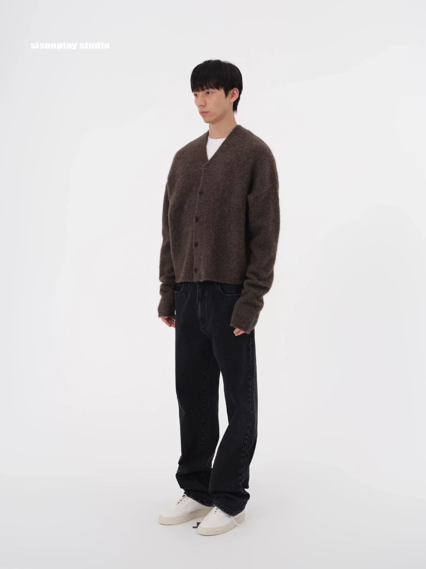 Yak Wool Blend V‑Neck Cardigan