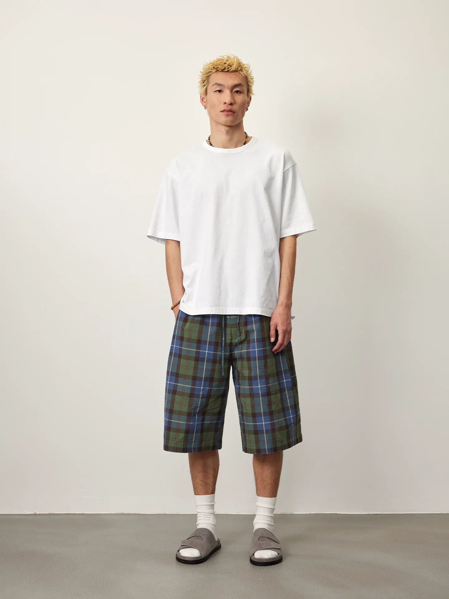 Yarn-Dyed Plaid Bermuda Shorts - Image 3