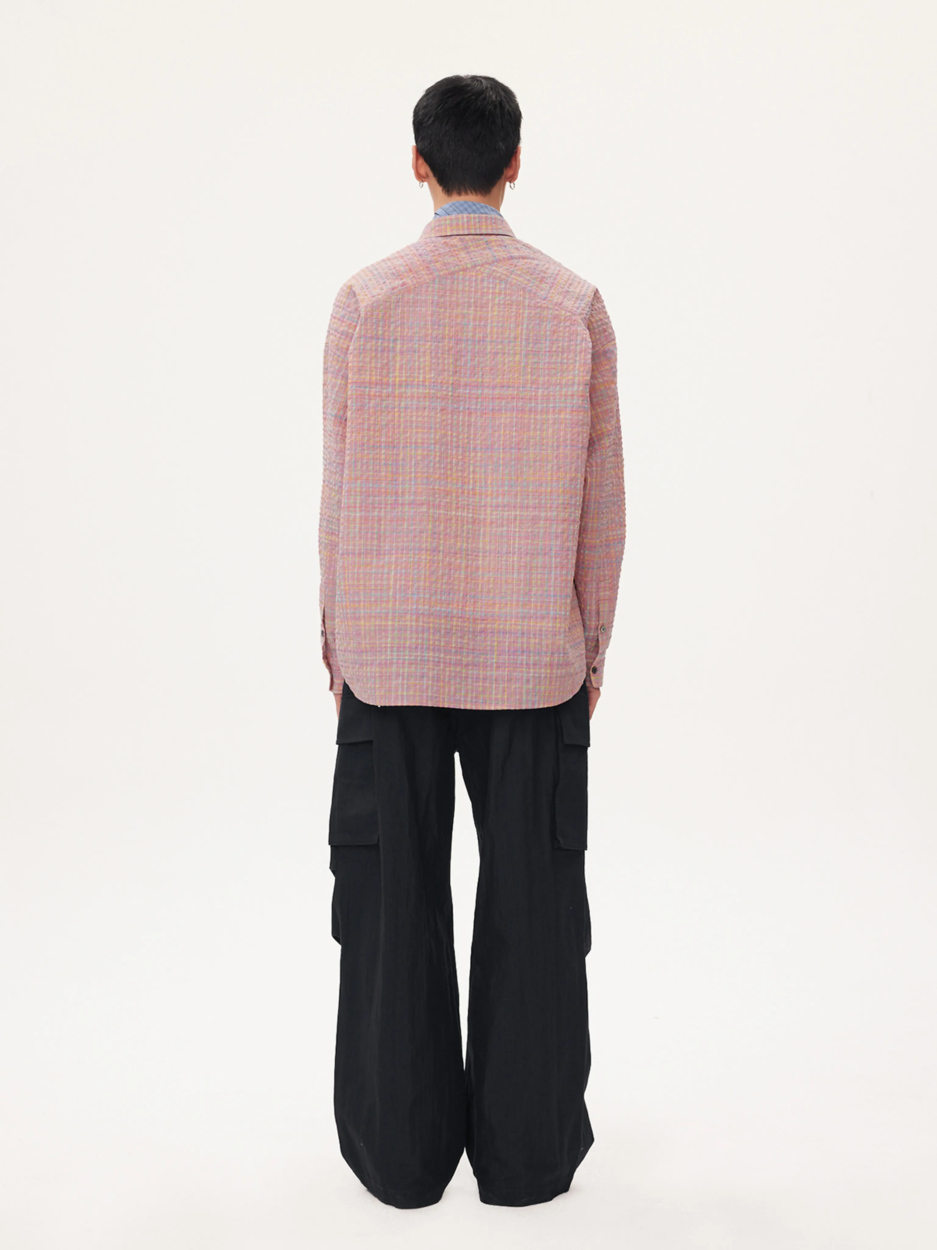 Yarn-Dyed Plaid Seersucker Shirt - Image 7