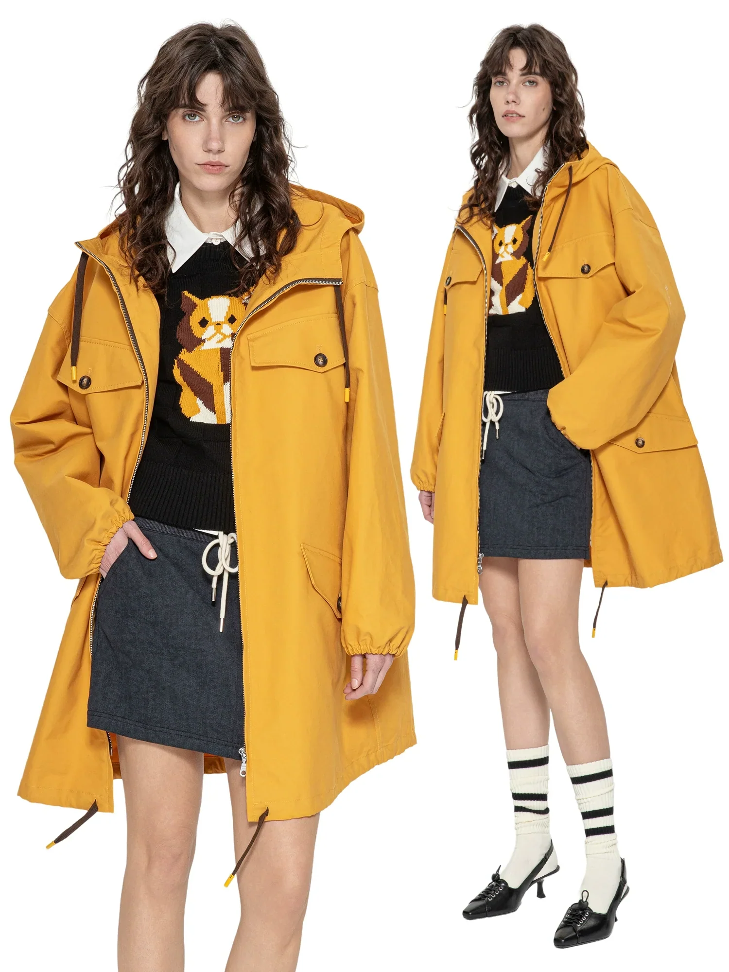 Yellow Hooded Parka - Image 3