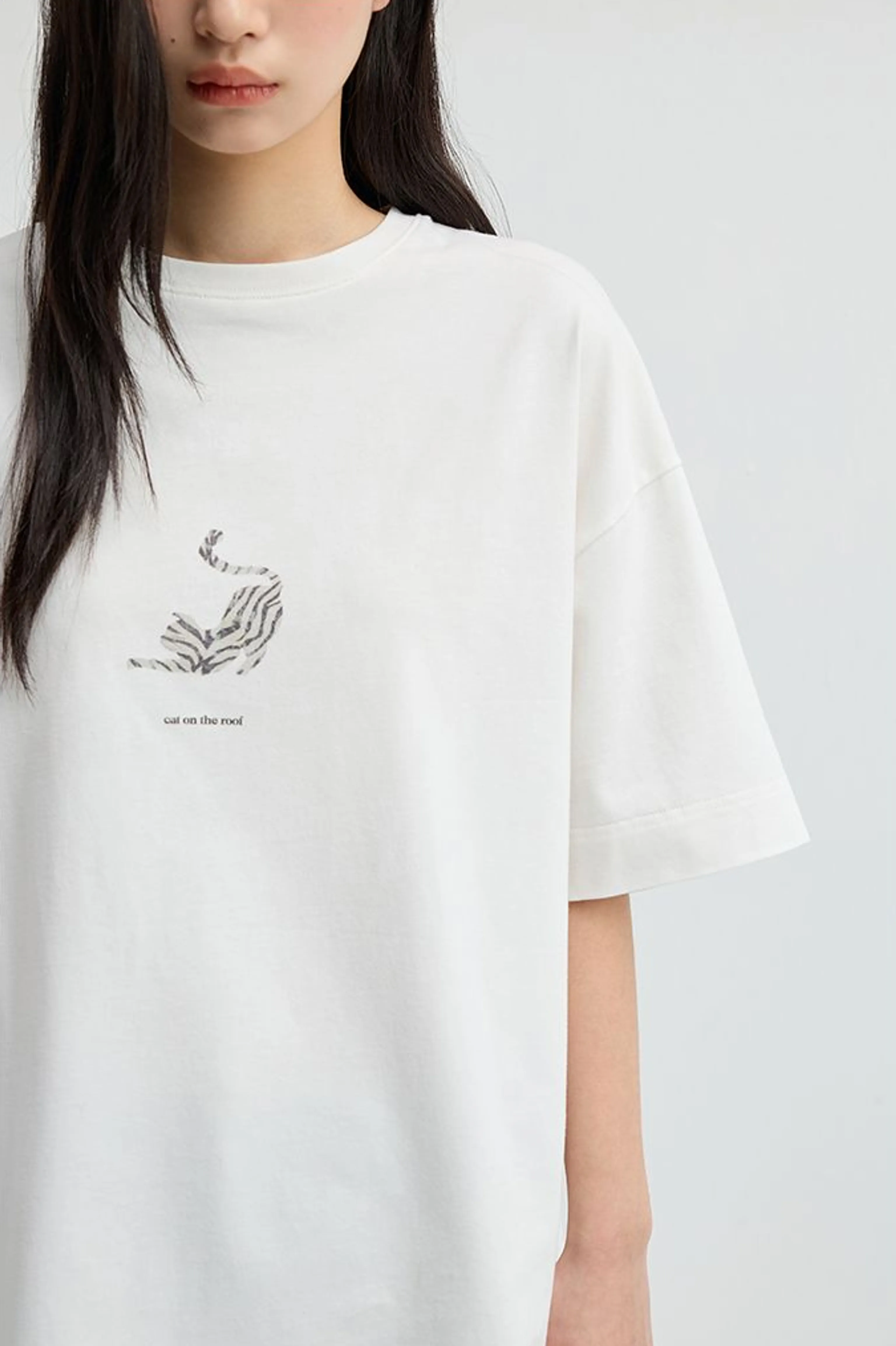 Zebra Cat Cotton Oversized Tee - Image 6