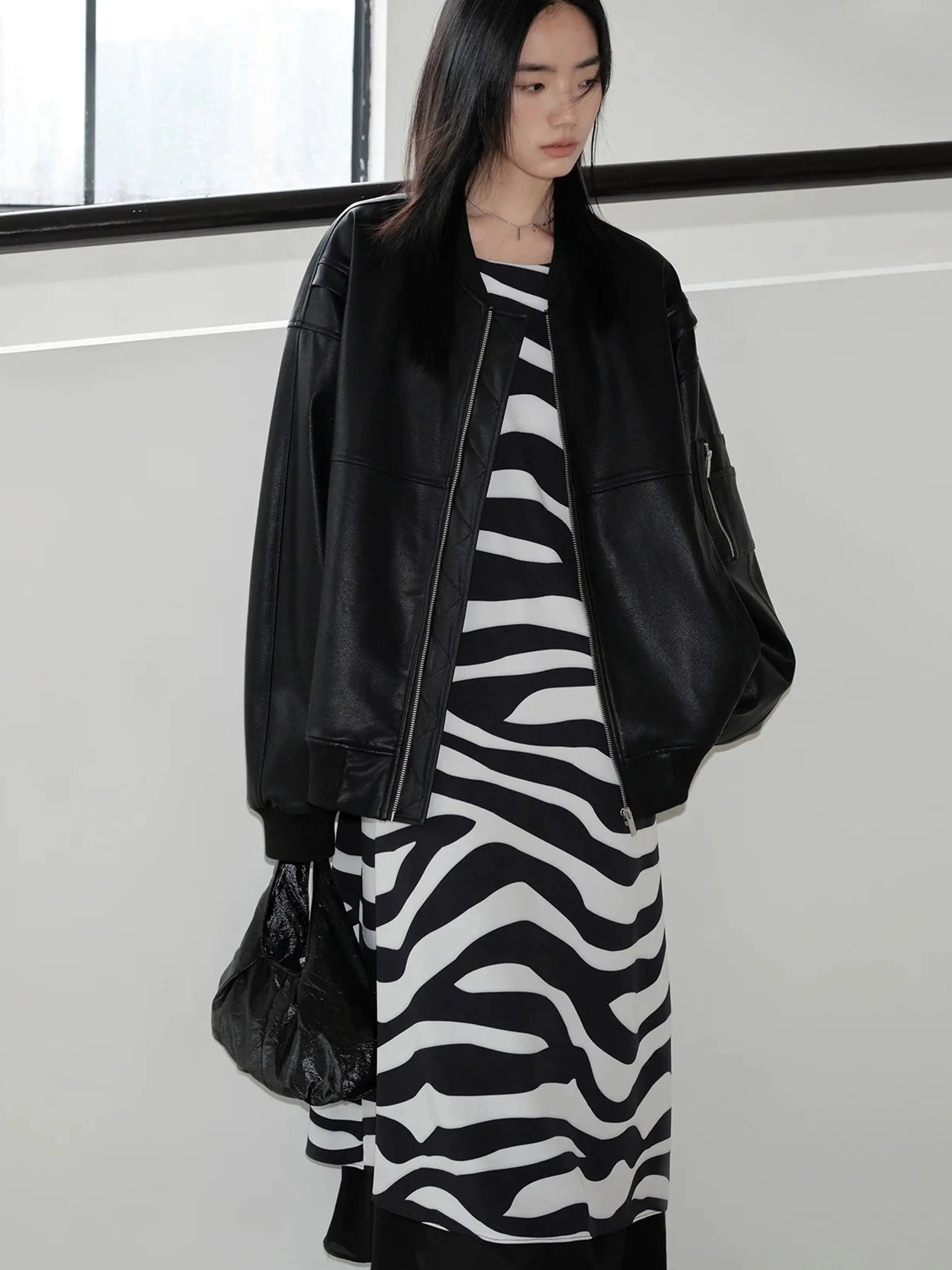 Zebra Print Asymmetrical Vest Dress - Image 3