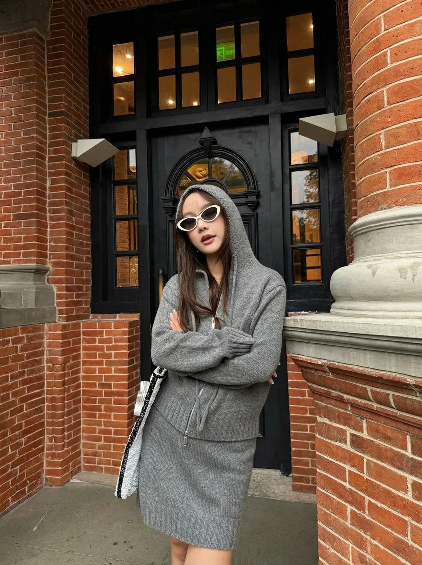 Zip Hoodie Skirt Set - Image 2