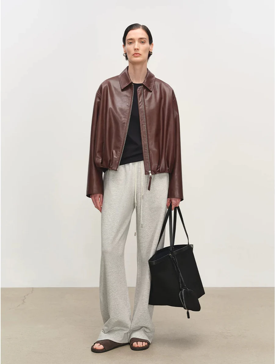Zip Leather Blouson - Image 4