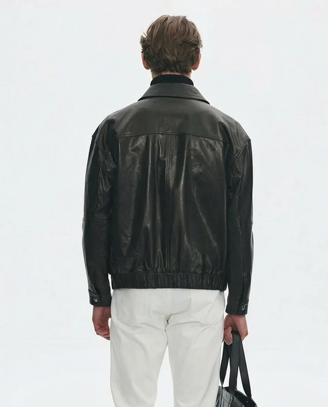 Zip Leather Blouson - Image 3
