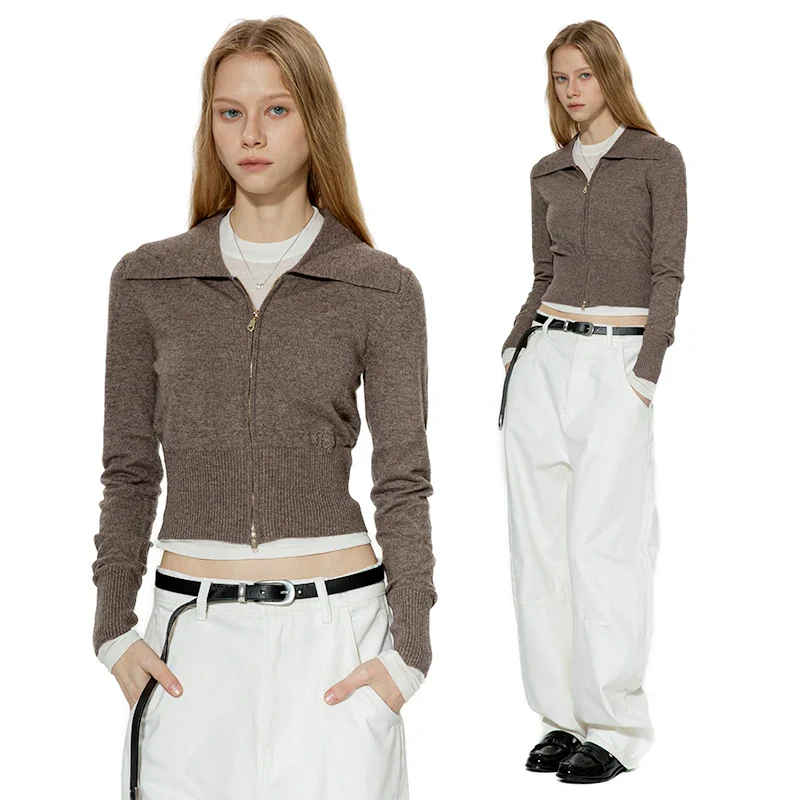 Zip-Up Wool Cardigan - Image 2