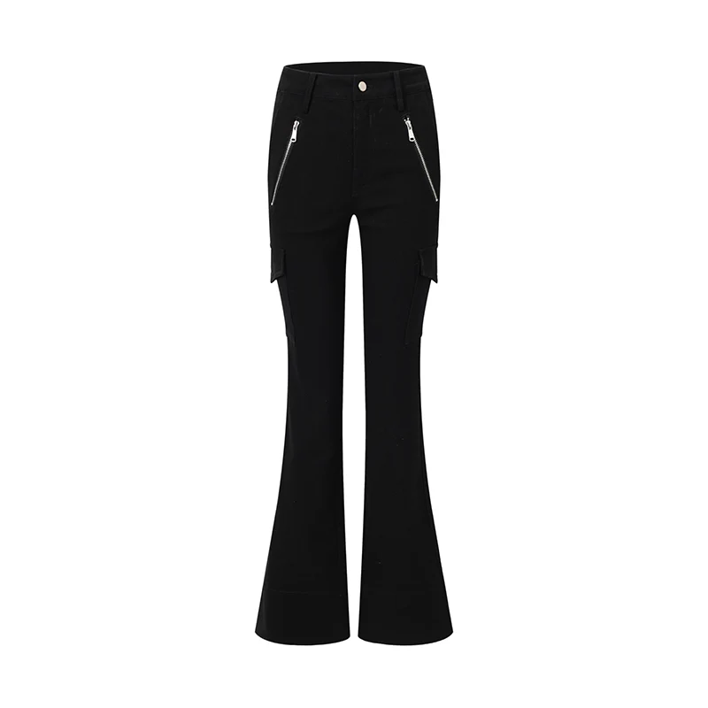 Zipped Flare Cargo Pants - Image 4