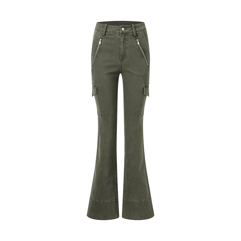 Zipped Flare Cargo Pants - Image 5