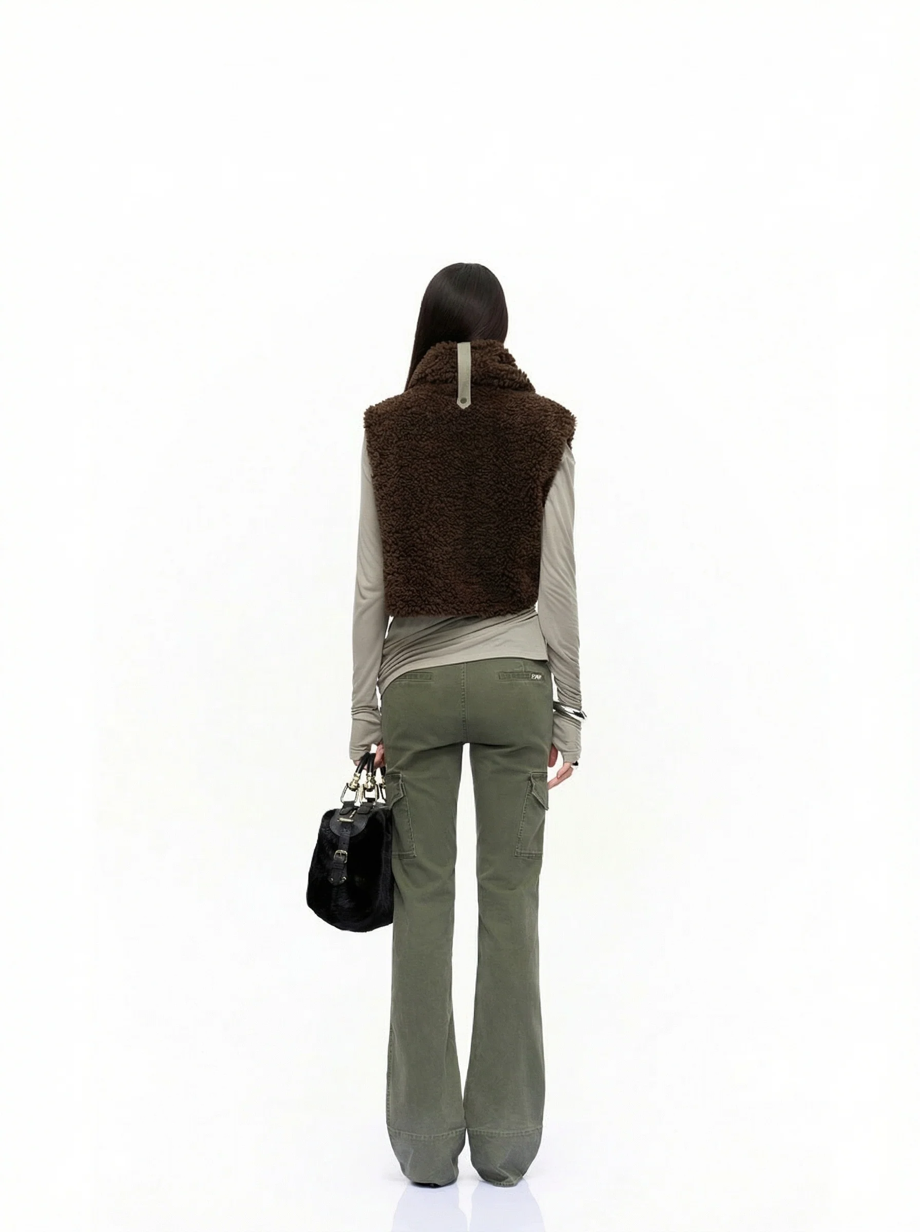 Zipped Flare Cargo Pants - Image 6