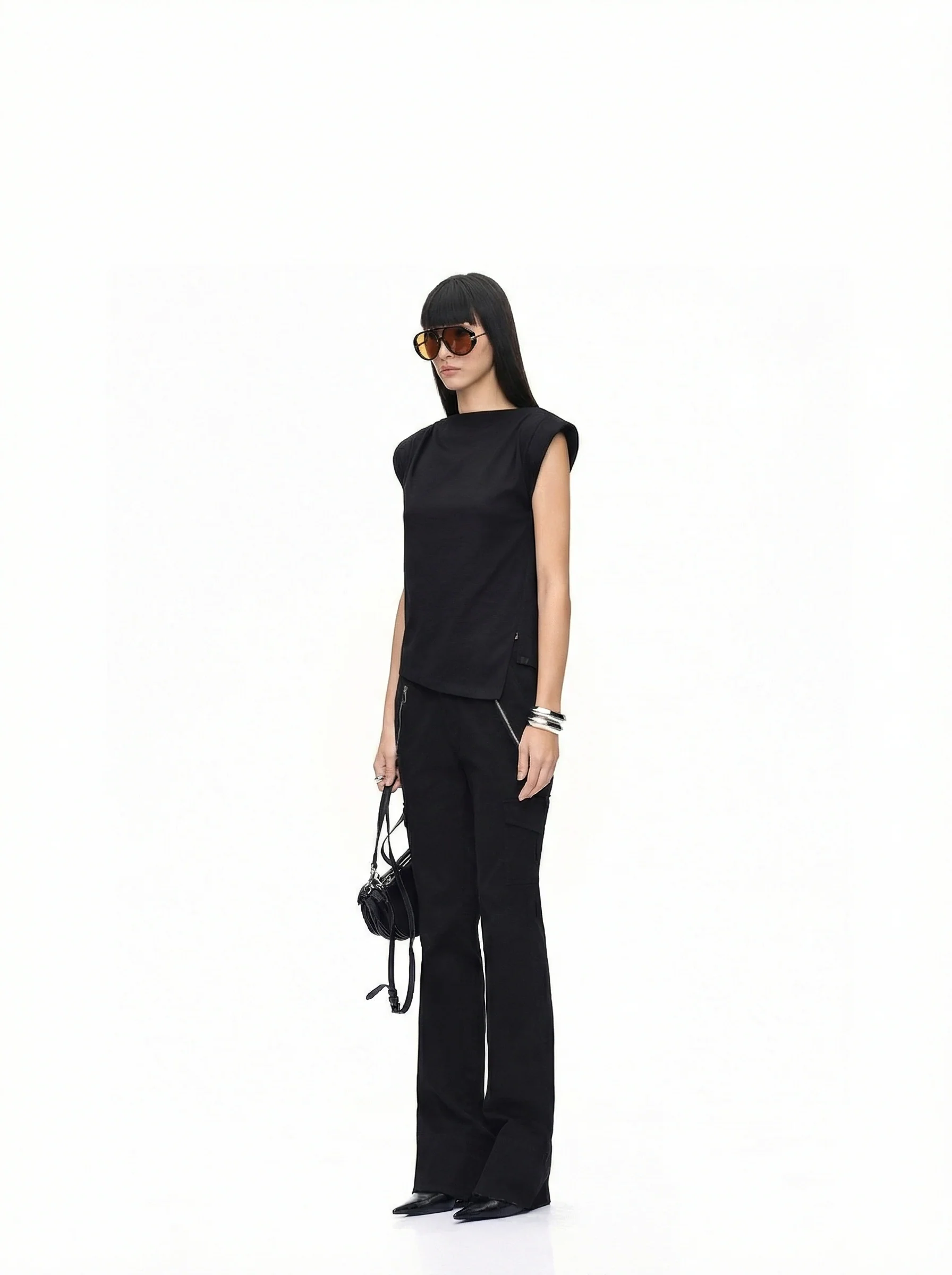 Zipped Flare Cargo Pants - Image 7