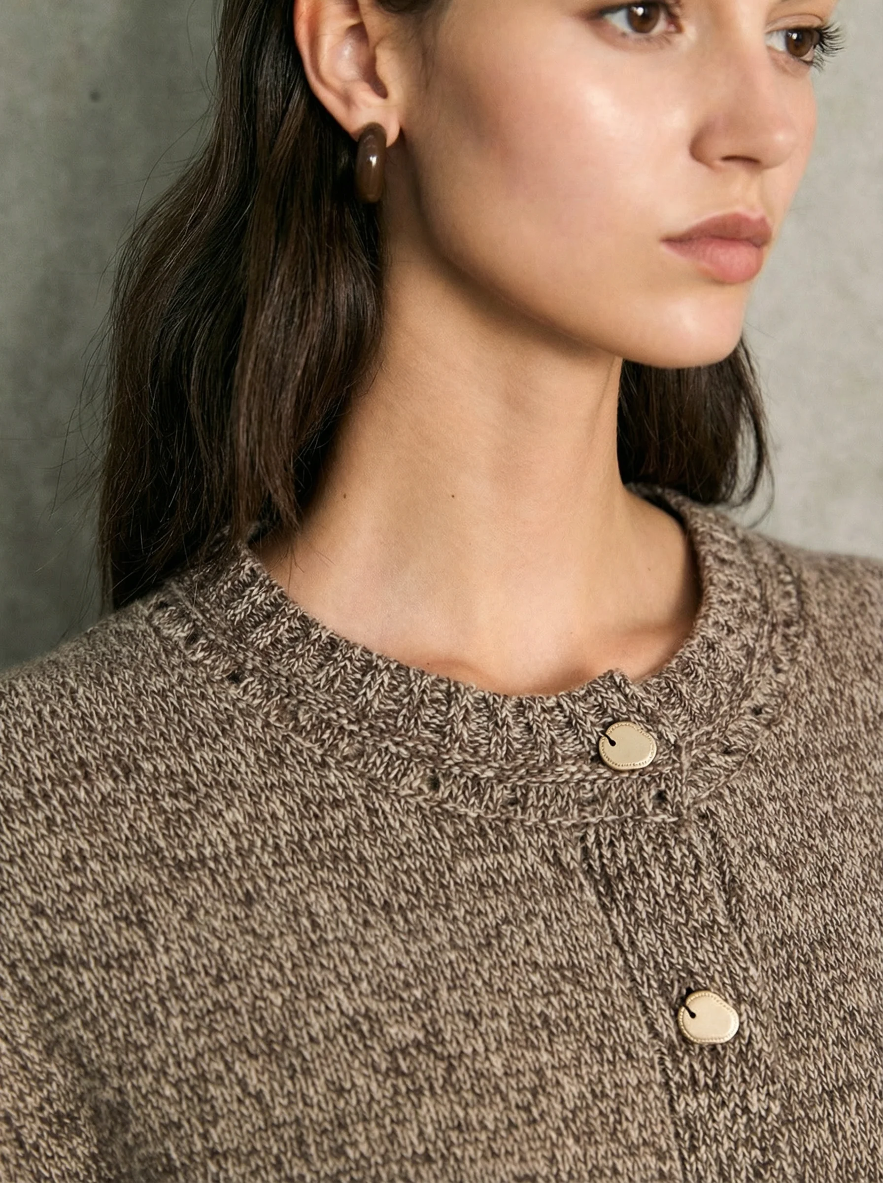 Zurich Mélange Wool Crew Cardigan