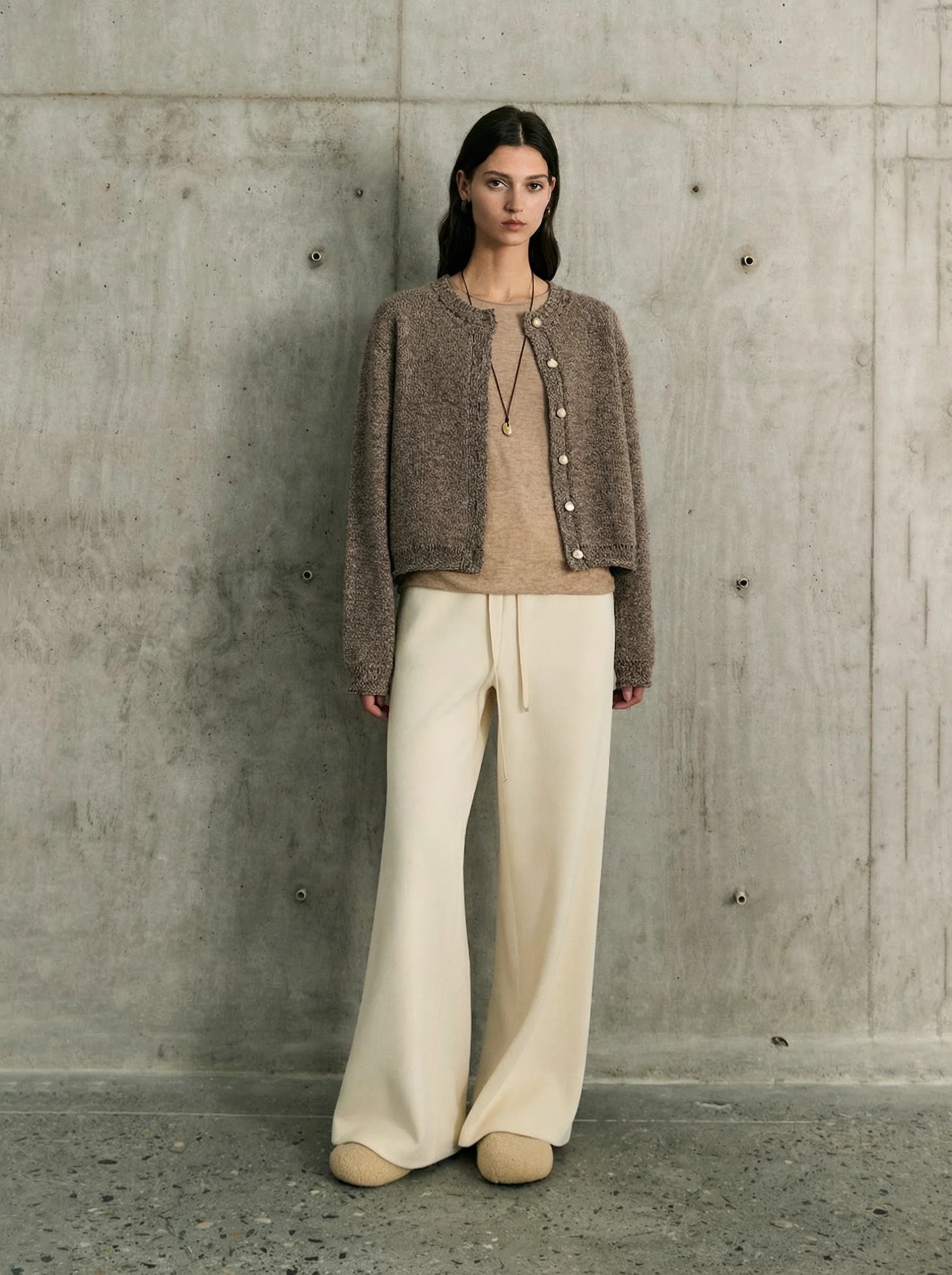 Zurich Mélange Wool Crew Cardigan - Image 3